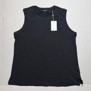 QUINCE NWT Women's Black Sleeveless Crewneck Tank Tee 100% Organic Cotton XL